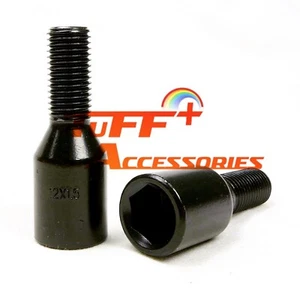 20x V-Shape Pin Drive Bolt 14x1.5 Black 28mm thread for Merc, Audi + 1 FREE Key - Picture 1 of 4