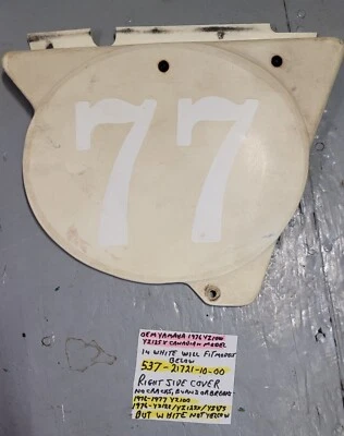 OEM YAMAHA 1976 YZ100 / YZ125X MODELO CANADIENSE CUBIERTA LATERAL DERECHA 537-21721-10-00 Foto 1 de 4