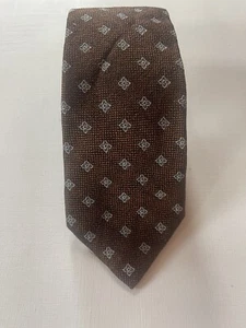 NWT SUITSUPPLY Woven 100% Silk Neck TIE Brown & Black Florets Made In Italy - Picture 1 of 4