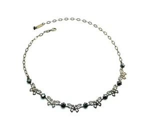 Necklace By Mariana Woman Beautiful Brass Butterflies Shape Hematite Swarovsk... - Picture 1 of 7