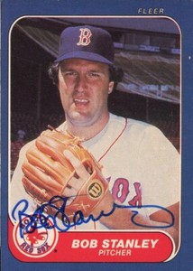 1986 Fleer BOB STANLEY Signed Card autograph AUTO RED SOX