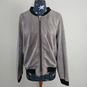 Solitaire Houndstooth Bomber Jacket for Women Size Large Vintage Bomber Jacket - Picture 1 of 8