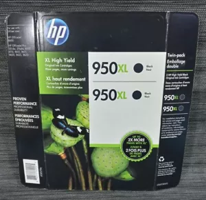 Genuine Twin Pack HP 950XL Black Ink OfficeJet 8600 (Exp jul 2018) - Picture 1 of 8