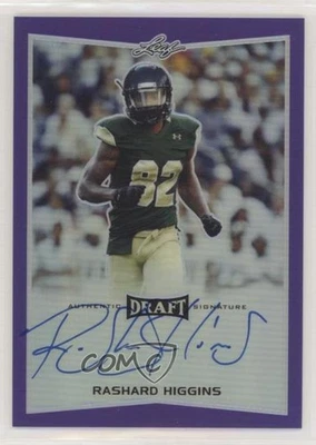 2016 Leaf Metal Draft Purple Prismatic /25 Rashard Higgins Rookie Auto RC - Image 1 of 2