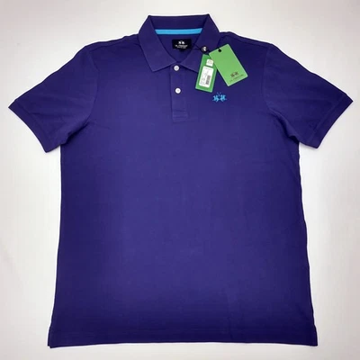 Camisa polo para hombre La Martina manga corta azul clemátide grande calce regular Foto 1 de 4