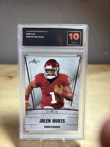 Jaylen Hurts Rookie Card Graded Gem Mint 10 - 2020 Leaf In Collage Uniform  - Bild 1 von 4