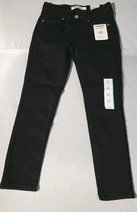 Signature Levis Strauss Gold Girls Mid Rise Super Skinny Stretch Black Jeans 7 - Picture 1 of 8