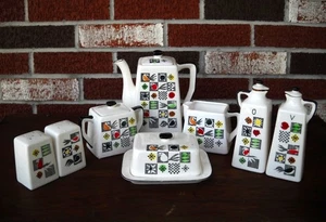 Vintage Mid Century Pacific Japan Kitchen Hostess Set Atomic Tea Set,Butter etc. - Picture 1 of 13