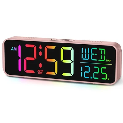 Kids Digital Alarm Clock for Bedrooms, Date Day of Week Large Display Numbers... - Image 1 of 4