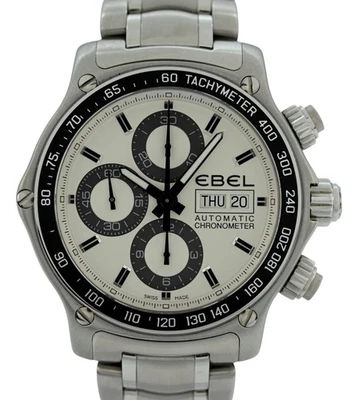 Reloj Ebel 43mm Discovery Hombre Automático Cronógrafo Esfera Plateada Ref: E9750L62! Foto 1 de 4
