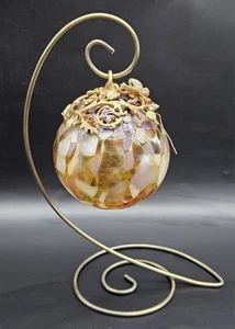 Designer Eichelhäher Strongwater Glas Ornament mit Schmetterling, Kristallen & Ständer - Bild 1 von 24