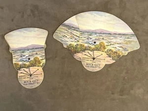 VINTAGE 1950 TRI-FOLD SOUVENIR FANS - ROCK CITY LOOKOUT MTN GA / TN - Lot of 2 - Bild 1 von 6