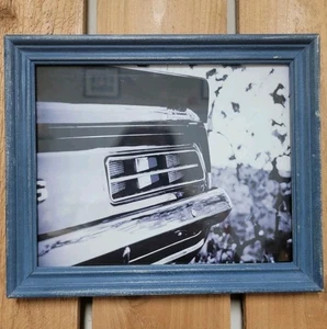 Gerahmtes 8x10 s/w Foto 1. Generation 1969 Classic Chevy Camaro Heckansatz - Bild 1 von 4