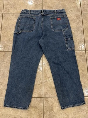 Men's 42X30 Dickies Relaxed Fit Denim Carpenter Work Blue Jeans Pants 19294SNB - Image 1 of 4