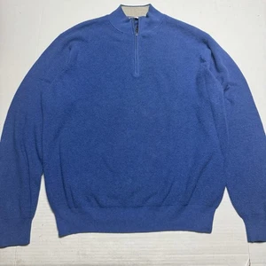 Peter Millar Baumwolle, Kaschmir 1/4 Reißverschluss Relaxed Fit Waffelstrick Pullover in Blau - Bild 1 von 11