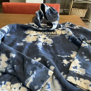 ABERCROMBIE KIDS Hoodie Youth Size 15 16 Sweatshirt Logo Spellout Blue - Picture 1 of 8