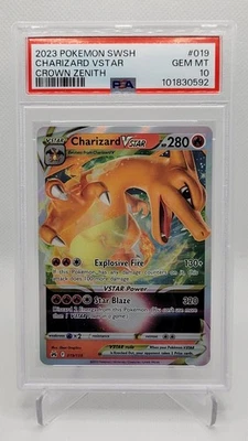 2023 Pokemon Sword & Shield Crown Zenith 019 Charizard VSTAR GEM MINT PSA 10 - Image 1 of 2