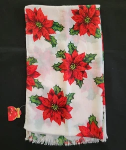 Nagelneu Apt. 9 Damen Weihnachtsstern Weihnachten Urlaub Schal leicht transparent - Bild 1 von 6