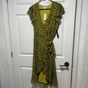 New York co.sleeveless wrap around Leopard print sweet pea SZ M dress NWT $90USD - Bild 1 von 8