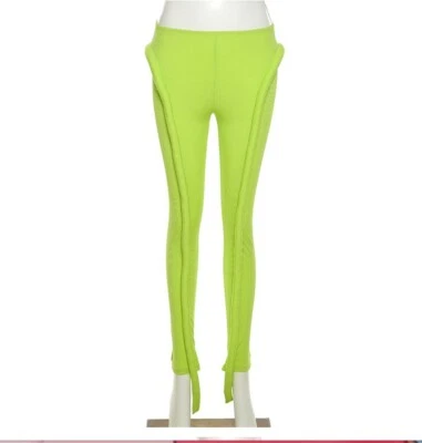  Mujeres Sólido Empalme Sexy Cintura Media Ajustado Hipster Punk Pantalones Pantalones #PT Foto 1 de 4