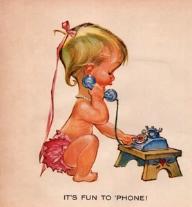 Bell Telephone Betsy Bell Blue Phone Multicolor 1958 Vintage Print Ad-C-2.1 - Picture 1 of 2