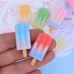 10 pcs Gradient Resin Flat Back Popsicle Embellishments Art Decorations 37x16mm - Picture 1 of 5