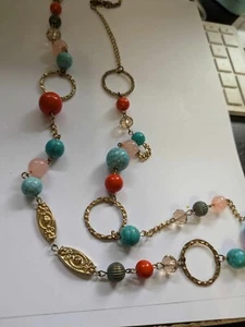 COLLAR DISFRAZ CUENTAS Y O ANILLOS 36 PULGADAS LARGO ATRACTIVO - Imagen 1 de 5