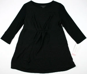 New Women's Maternity Top 3/4 Sleeve Liz Lange Black Sheer NWT Small - Picture 1 of 5