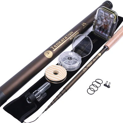 12FT Tenkara Fly Rod Combo Telescoping Fly Fishing Pole & Flies & Line & Box  - Image 1 of 4
