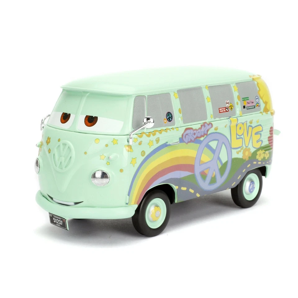 98493 BY Jada Disney CARS Movie FILLMORE VW BUS Hippie Van 7" Diecast Car 1:24 - Image 1 of 4