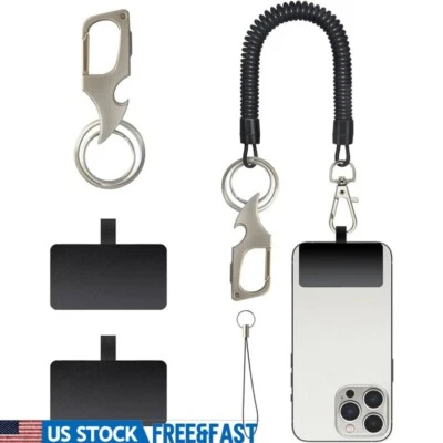 Cordón antirrobo para teléfono con parche para teléfono y mosquetón clip iPhone nuevo Foto 1 de 4