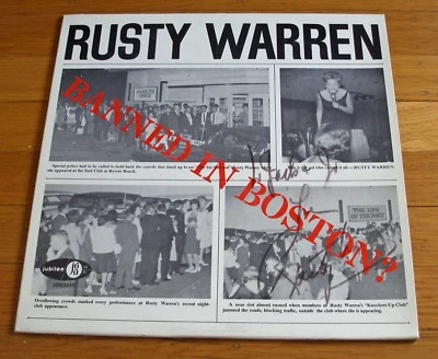 Rusty Warren 1963 Jubilee LP "Banned In Boston?" + AUTOGRAPHED Cover Foto 1 de 4
