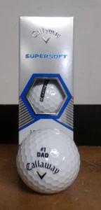 3 NEW CALLAWAY SUPER SOFT FATHERS DAY # 1 DAD LOGO WHITE GOLF BALLS - Picture 1 of 2