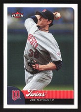 2007 Fleer  "M" team logo Joe Nathan #147a Minnesota Twins