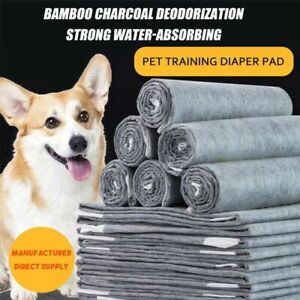 90x60CM CHARCOAL PET DOG TRAINING PADS PUPPY PEE BAMBOO REMOVE FLOOR TOILET MATS