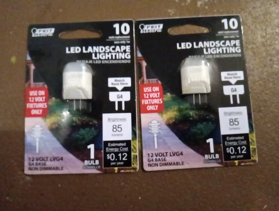 (2) Feit Electric 10W Equiv Warm White Wedge LED G4 2-Pin Base 12Volt Light Bulb - Image 1 of 2