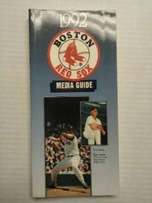 Baseball Media Press Guide Boston Red Sox 1992 Roger Clemens Wade Boggs - Image 1 of 3