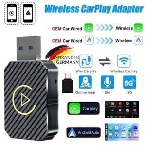 Adattatore Carplay Wireless 2 in 1 Android Adattatore Auto USB Auto Dongle Connect Box - Foto 1 di 12