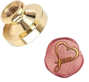Jesus Christian Wax Seal Stamp Brass Head Replacement, 25mm, Gold, Sealing Stamp - Picture 1 of 25