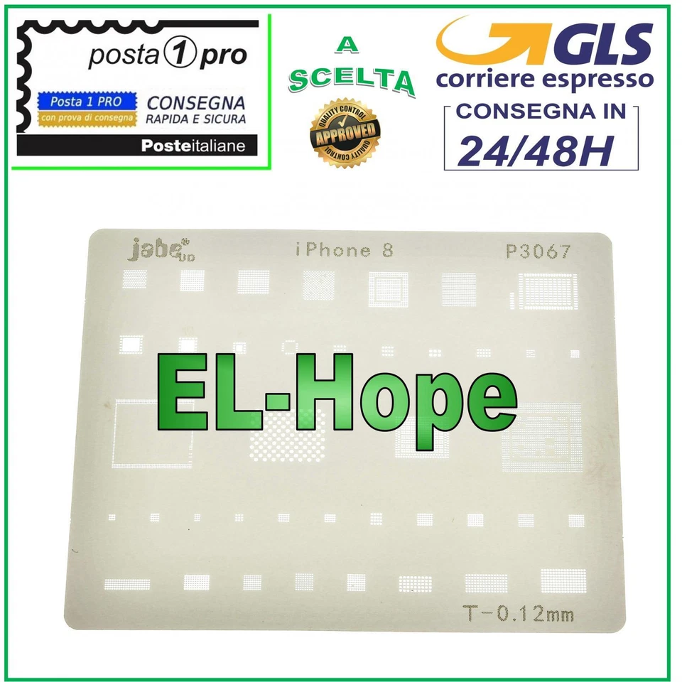 STENCIL IC CHIP PER APPLE IPHONE 8 REFLOW REBALLING REWORK BGA GPU RAM INTEL - Immagine 1 di 1