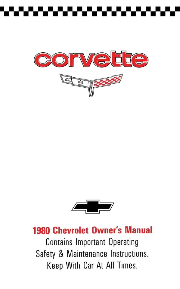 Chevrolet Corvette 1980 manual del propietario Foto 1 de 4