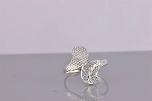 Sterling Silver 18mm Fanned Bypass Band Ring 925 Sz: 8.5 - Picture 1 of 8