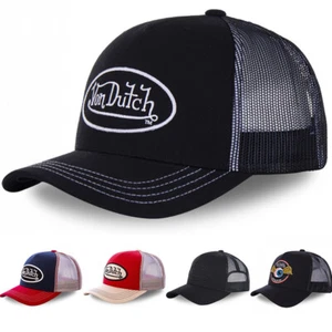 Letters Embroidered Trucker Mesh Baseball Hat Hip Hop Breathable Snapback Cap - Picture 1 of 34