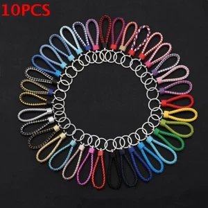 10pcs Men Creative Metal Leather Key Chain Ring Keyfob Car Keyring Keychain Gift - Picture 1 of 37
