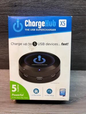 ChargeHub X5 USB Supercharger - NEW In Box - Black - Image 1 of 2