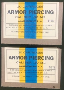 REMINGTON ARMS CAL. .30 M2 ARMOR PIERCING WWII NEW REPLICA 20 ROUND AMMO BOXES - Picture 1 of 9