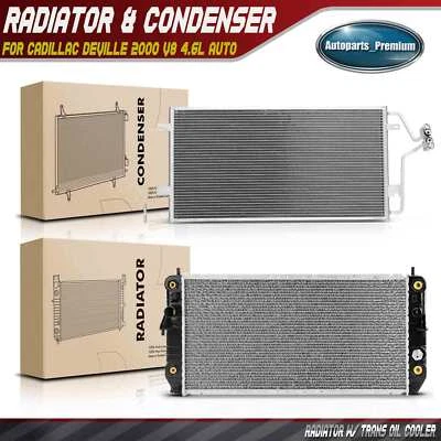 Kit de refrigeración de radiador y condensador de CA para Cadillac DeVille 2000 V8 4,6 L automático Foto 1 de 4