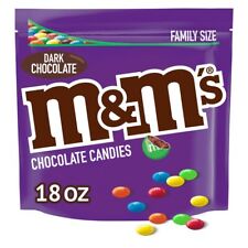 Bulk Bag of Family Size M&M'S Dark Chocolate Candy 18 oz with Resealable Packag
