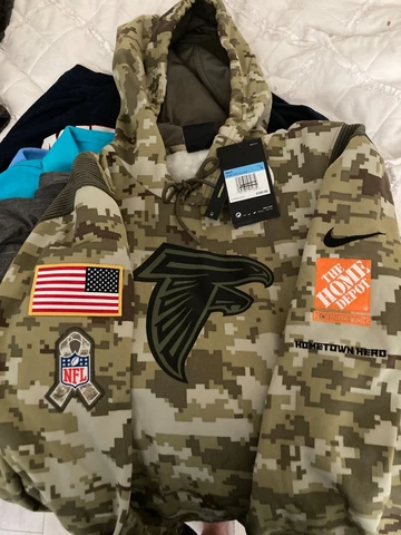 Home Depot  Atlanta Falcons NFL Nike Salute to Service Hoodie Sweatshirt Medium Cover