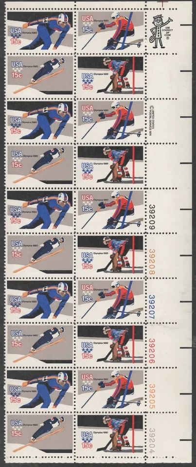 US Scott #1798b, "Olympic Games" Plate block of 20, MNH - Image 1 of 1